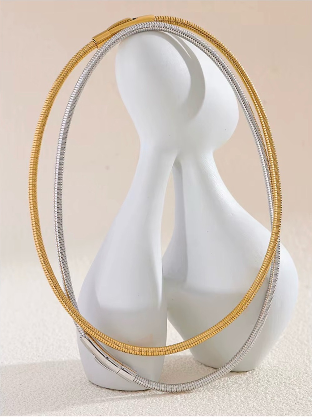Gold or Silver Snake Stainless Steel Chain Choker Necklace